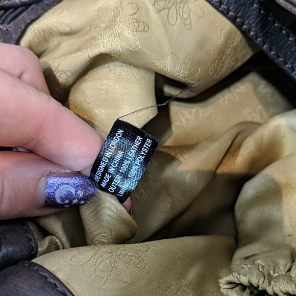 Ri2K Leather Dark Brown Gold Shoulder Purse Bag Adjustable Strap Y2K - Picture 13 of 15